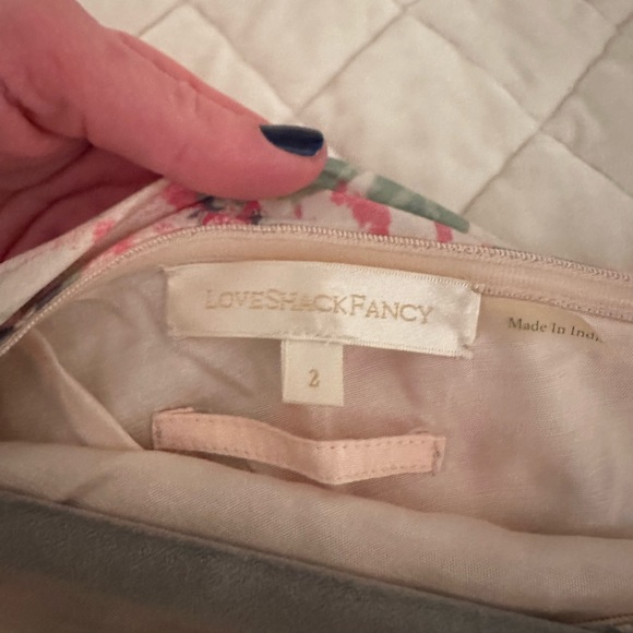 Loveshackfancy Altie One Shoulder Pleated Floral Print Satin Mini Dress - Picture 6 of 7